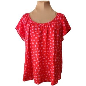 Loft Linen Blend Dot‎ Blouse Women's Medium